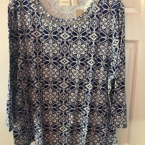 Chico’s Printed Hardware Detail Top